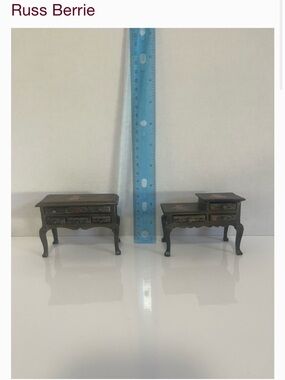 Russ Berrie Pair of Miniature dollhouse furniture with Floral Accents